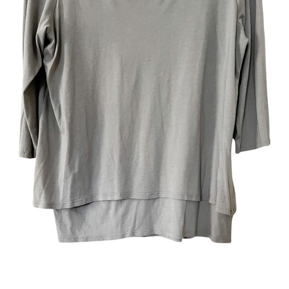 J JILL Pure Elliptical Layered Top Light Gray Large - Picture 6 of 7